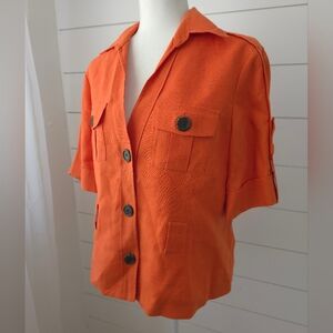 Anne Klein Pumpkin Orange Women's Business Blazer Top Size 12
